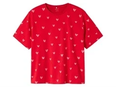 Name It t-shirt rød med pink hjerter